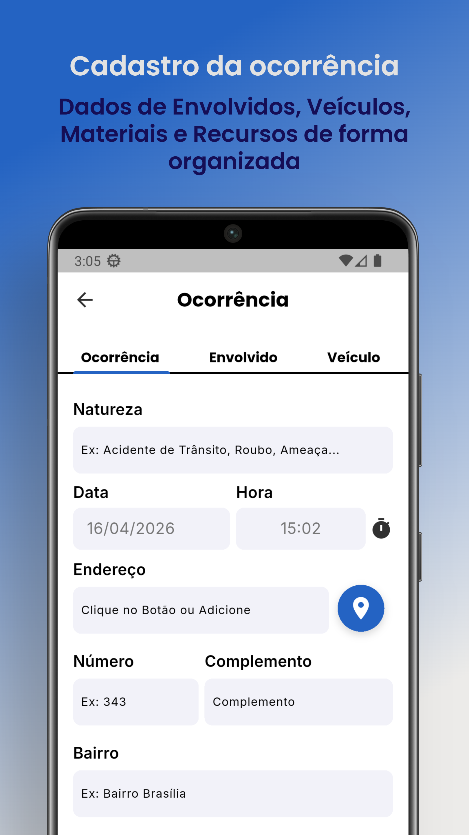 Detalhes da ocorrência