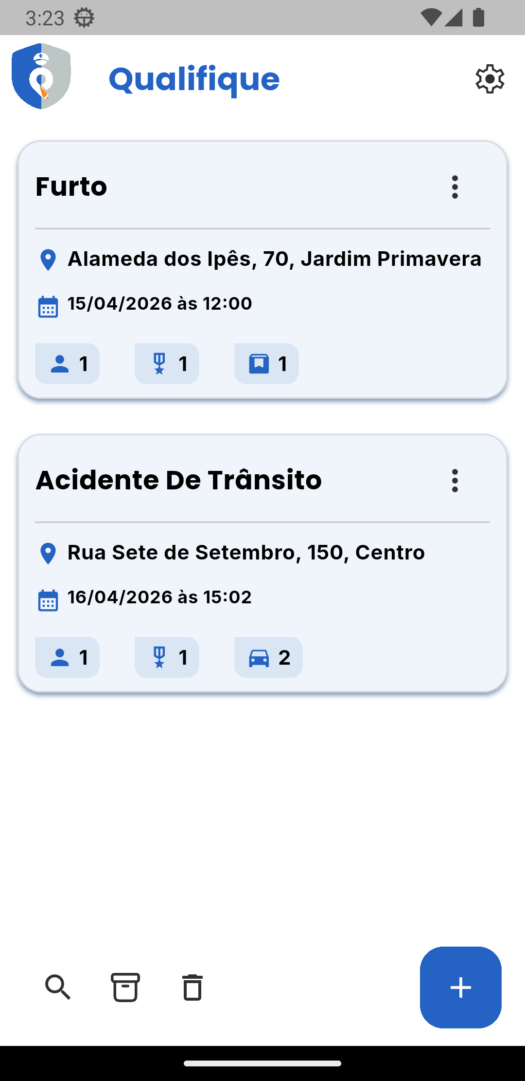 Tela principal do app Qualifique